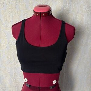 Cotton Black Cropped Tank Top